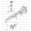 Crankshaft oil seal, flywheel side, Suzuki Santana 413