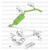 Tubo e panela de escape de chassis curto Suzuki Santana 413