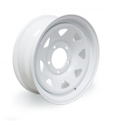 White OFFROAD triangular steel wheel rim 6x16'' Suzuki Santana