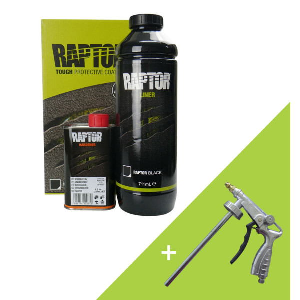 Kit 1 botella Raptor negra + pistola ajustable