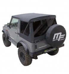 Lona MF modular preta vidros escurecidos 4X4 Suzuki Santana Samurai + tampa da roda sobressalente