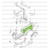 Panel lateral trasero izquierdo Suzuki Santana Samurai con lona de chasis corto